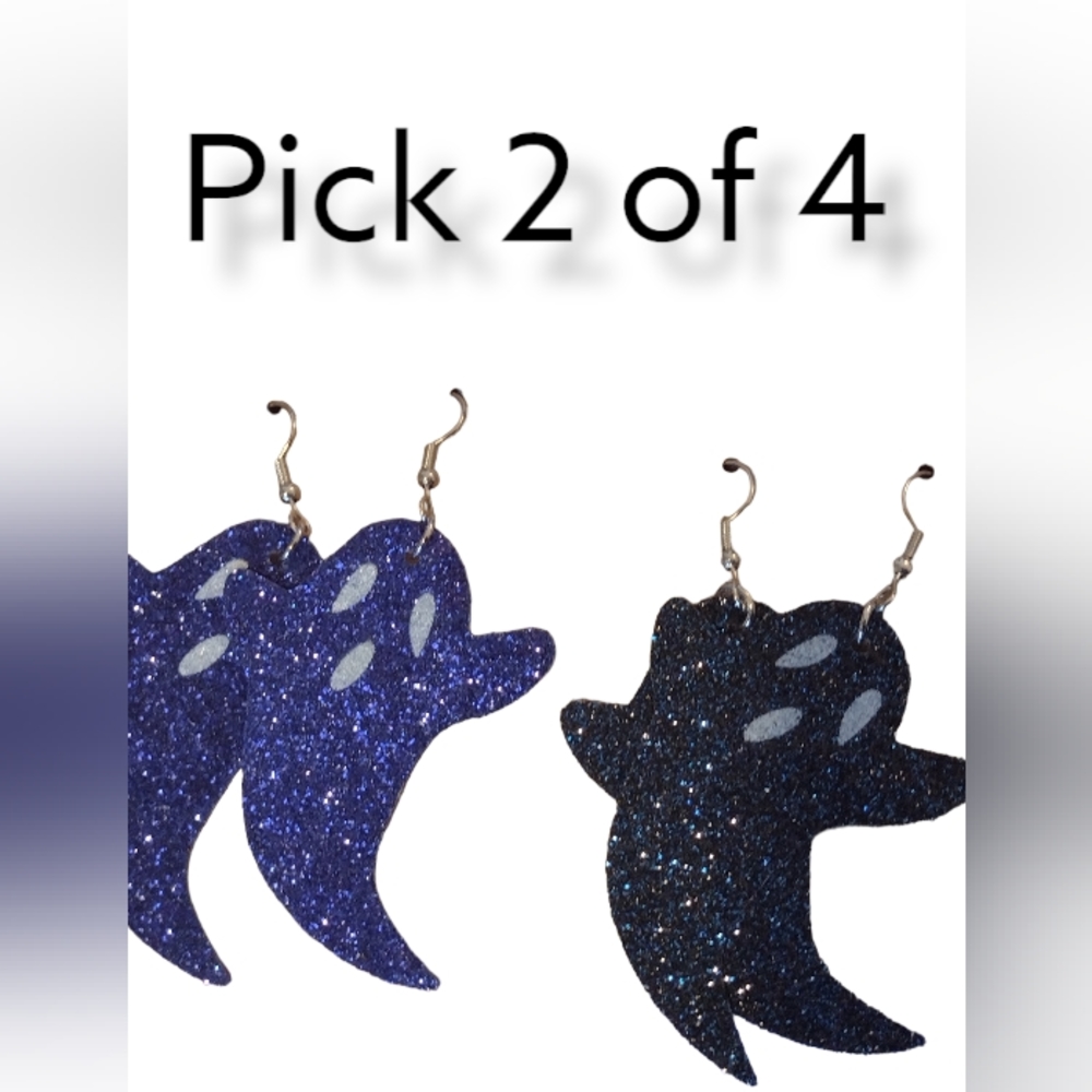 #41 PICK TWO PAIRS HALLOWEEN EARRING NEW BLACK WITCHES CAULDRON - Picture 8 of 8